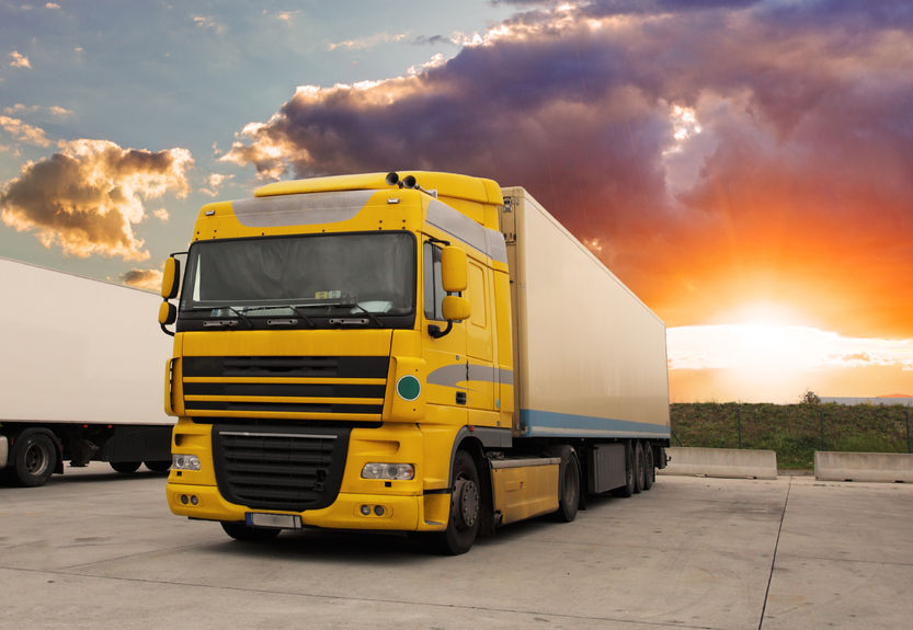 36904579 - truck - cargo transportation with sun
